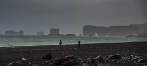 Black beach of Vick. Reynisfjara beach. Reynisfjara