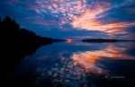 Midnight Sun. Lake Inari. Finnish Lapland. Laconia finlandesa.Finland.