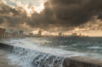 Sea rough in El Malecon. Havana. Cuba.