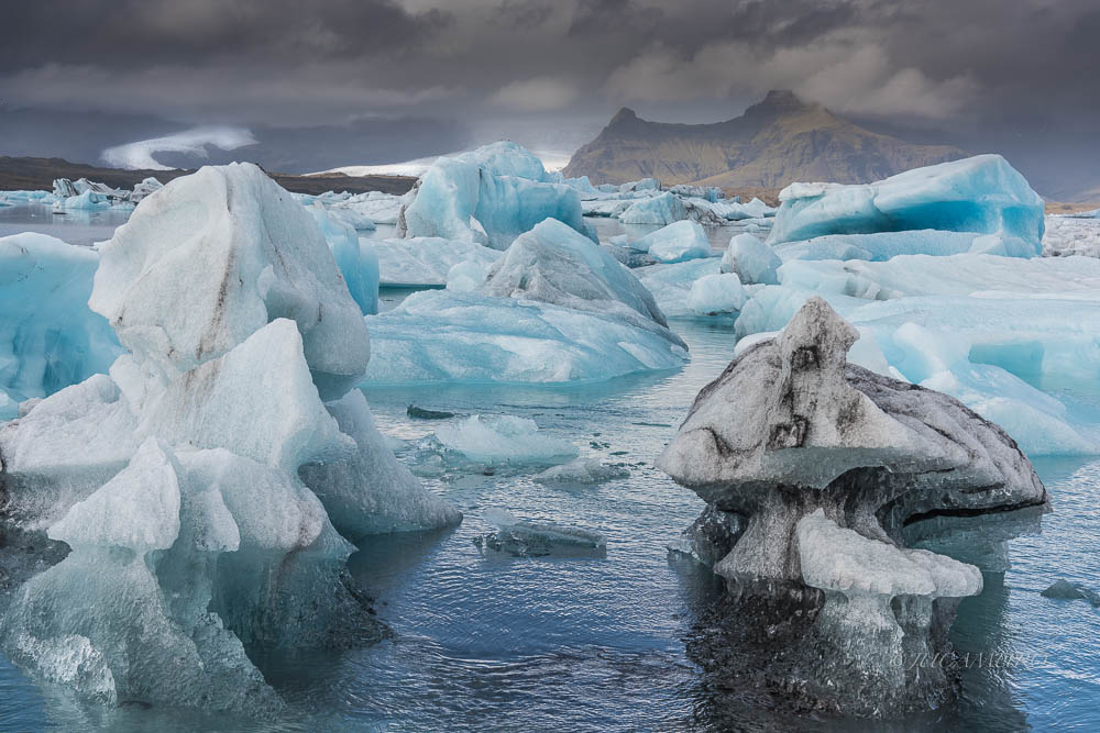 Icebergs. Glaciar Jökulsárlón.
