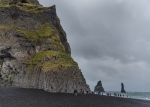 Vik's black beach. Basalt columns. Reynisfjara. Iceland.