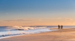 Puesta de sol en la playa. Punta del Moral. Huelva. Andalucia. España.