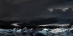 Luces en el glaciar Jökulsárlón.