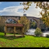 Puente medieval. Río Miño. Ourense.